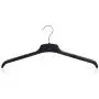 HANGERWORLD 50 Black 18inch Plastic Coat Jacket Clothes Garment Top Hangers with Non-Slip Arm Ridges