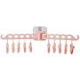 5pcs Random Color 12 Clips Foldable Clothes Hanger Laundry Wall Mounted Drying Rack Holder for Bra Socks Underware Clothes Storage Hook
