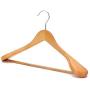 SunTrade Wide Shoulder Wooden Suit/Coat Hangers,Wood Coat Dress, Jacket, Heavy Clothes,Pant Hangers (Beige)