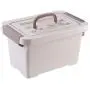 Livable Khaki Plastic Storage Boxes with Brown Handle, 6 Quart Storage Bin with Latch/Lid, 4 Pack Livable Khaki Plastic Storage Boxes with Brown Handle, 6 Quart Storage Bin with Latch/Lid, 4 Pack