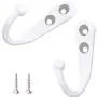 HiGift 10 Pieces Wall Mounted Coat Hooks Robe Hooks Cloth Hangers Coat Hangers Coat Hooks Rustic Hooks and 25 Pieces Screws for Bath Kitchen Garage Single Coat Hangers (White Color) HiGift 10 Pieces Wall Mounted Coat Hooks Robe Hooks Cloth Hangers Coat Hangers Coat Hooks Rustic Hooks and 25 Pieces Screws for Bath Kitchen Garage Single Coat Hangers (White Color)