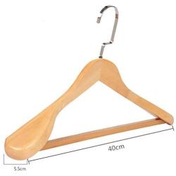 CHAONAO Extra Wide Shoulder Wood Hangers Non Slip Durable Suit Hanger for Coat Jacket Pants and Dress Clothes,50pcs,40x5.5cm