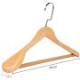 CHAONAO Extra Wide Shoulder Wood Hangers Non Slip Durable Suit Hanger for Coat Jacket Pants and Dress Clothes,50pcs,40x5.5cm