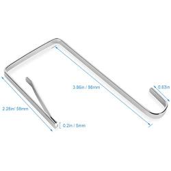 Anytin Over The Door Hook Adjustable 4 Pack Fitting The Doors from 1.38 inch to 1.77 inch Thick in Width - Sturdy Metal Over Door Hanger for Hanging Clothes, Towels, Coats