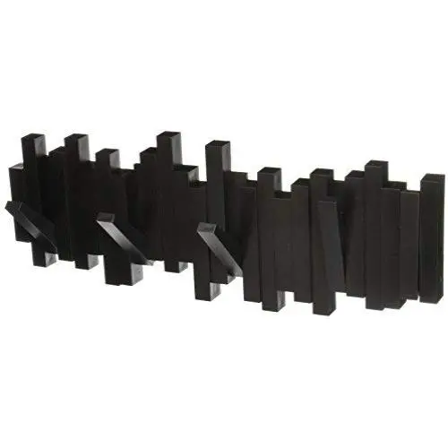 Umbra Sticks Multi Rack ? Modern, Unique, Space-Saving Hanger with 5 Flip-Down Hooks for Hanging Coats, Scarfs, Purses and More, Black Umbra Sticks Multi Rack ? Modern, Unique, Space-Saving Hanger with 5 Flip-Down Hooks for Hanging Coats, Scarfs, Purses and More, Black