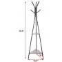 Aviat Coat Rack Free Standing Metal Holder with 2 Shelves Rack Bench,Easy Assembly&Sturdy,Hallway/Entryway Coat Hanger Stand Storage Shelf for Clothes,Suits,Shoes,Bag Scarf [Ship from USA] (Retro)