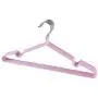 Multifunction kitchen case 10 PCS Household Stainless Steel PVC Coating Anti-skid Traceless Clothes Drying Rack (Pink)，Groove design on both sides of clothes hanger makes it useful for small clothes,