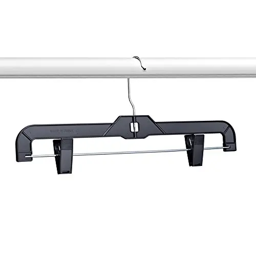 House Day 14 inch Pack of 50 Black Plastic Pants Hangers with Clips Skirt Hangers Clips Hangers for Pants House Day 14 inch Pack of 50 Black Plastic Pants Hangers with Clips Skirt Hangers Clips Hangers for Pants