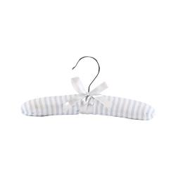 NEOVIVA Cotton Fabric Coat Hanger Set for Baby, Slim Striped Blue