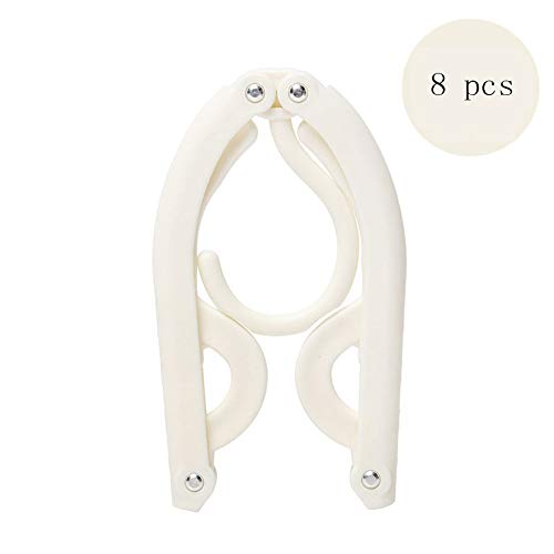 HJYPYJ Magic Hanger,Portable Adjustable Folding Hanger,Household Tourism Space-Saving Organizer Hangers, Strong Bearing Capacity/White / 8 pcs