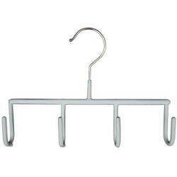 Mawa by Reston Lloyd Non-Slip Space-Saving Clothes Hanger for Belts with 4-Hooks,  Style GH, Set of 2,  Silver