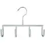 Mawa by Reston Lloyd Non-Slip Space-Saving Clothes Hanger for Belts with 4-Hooks,  Style GH, Set of 2,  Silver