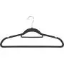 Zoyer Velvet Suit Hanger With Tie Bar (50 Pack) - Flocked Hangers Premium Heavy Duty Quality & Non Slip Hangers - Clothes Hangers - Gray