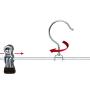 Mawa by Reston Lloyd Non-Slip Space-Saving Clothes Hanger For Pants & Skirts with Two Extra Large Clips, 15 3/4 inch, Style K/40DG, Set of 2, Black