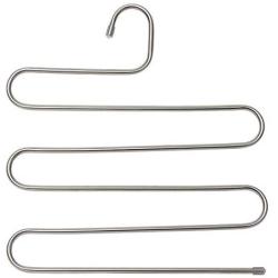 Stephenie 2 Pack S Type 5 Layer Stainless Steel Hanger with Multifunctional for Pants Tie Scarf Anti-Skid Scarf Towel Clothes