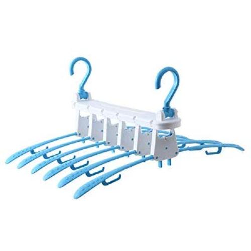 EvaroFly Multipurpose Portable Folding Hanger, Anti-skidding No Trace Storage Clothes Hanger, Save Space -Blue-a 3 Pcs EvaroFly Multipurpose Portable Folding Hanger, Anti-skidding No Trace Storage Clothes Hanger, Save Space -Blue-a 3 Pcs