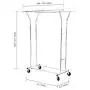 Top_Quality555 Chrome Double Rail Rolling Clothes Rack Clothing Storage Hanger Shelf Garment Stand Heavy Duty