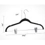 Utopia Home Velvet Skirt Hangers with Clips - 24 Pack - Non Slip Velvet Clothes Hangers with Notches for Pants and Coat - Slim and Heavy Duty with 360 Degrees Swivel Hook - Black