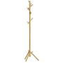 BAMEOS Bamboo Tree Coat Rack Stand- Easy Assembly NO Tools Required - 3 Adjustable Sizes Free Standing Coat Rack, Coat Hanger Stand for Clothes, Suits, Accessories(8 Hooks,Natural Color)