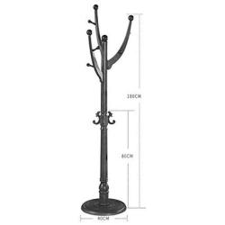 YJA Coat Rack Stand Coat Rack Heavy Duty Hat Clothes Stand Heavy Duty Hat Hanger with 3 Hooks for Office Entrance Clothes Storage Shelves (Color : Light Brown)