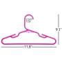 Neaties American Made 60 Premium Childrens Pink Plastic Hangers with Notches and Heavy Duty Flexible Construction, 60pk