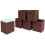 Foldable Non-Woven Fabric Storage Boxes Household Organizer Boxes Storage Cubes Bin Boxes with Lids for Clothing Toys Office 6 PCS