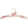 NEOVIVA Clothes Hanger for Wedding Dress, Adult Wood Hangers with Sponge Padding and Fabric Coating, Set of 5, Floral Quartz Pink