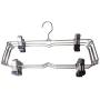2pcs Random Color Clothes Hangers Multilayer Skirt Trouser Hanger for Pants Non Slip Metal Hanger Clips with 12 Clips Clothing Storage Rack Holder