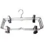 2pcs Random Color Clothes Hangers Multilayer Skirt Trouser Hanger for Pants Non Slip Metal Hanger Clips with 12 Clips Clothing Storage Rack Holder