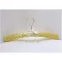 5pcs Random Color Gold Satin Padded Clothes Hanger with Gold Hook, Dots Stripe Style Hanger Rack for Top Shirt Blouse Dress