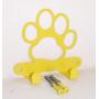 Dog Leash Hook Hanger. Dog Paw. Bright Yellow Color. Made in USA. Solid Steel. Screws Included.
