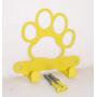 Dog Leash Hook Hanger. Dog Paw. Bright Yellow Color. Made in USA. Solid Steel. Screws Included.