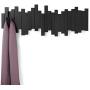 Umbra Sticks Multi Rack ? Modern, Unique, Space-Saving Hanger with 5 Flip-Down Hooks for Hanging Coats, Scarfs, Purses and More, Black