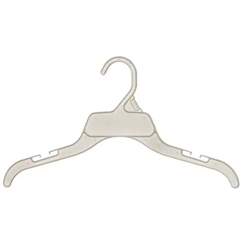 Mainetti 472 White All Plastic Hangers With Notches For Straps, Great For Shirts/Tops/Dresses, 15-Inch (Value Pack Of 200)