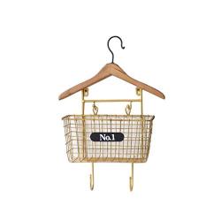 MOM Home Storage Shelves,Office Furniture Stands Hanging Wall Shelves Decoration Wrought Iron Hanger Flower Stand Hanging Basket Pre-Assembled Shelving Bedroom Space Saving Holders,Gold,13.9719.68In