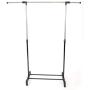 AOOLIVE Adjustable Rolling Clothes Rack Single-Bar Rail Hanging Garment Hanger Wheeled