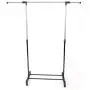 AOOLIVE Adjustable Rolling Clothes Rack Single-Bar Rail Hanging Garment Hanger Wheeled AOOLIVE Adjustable Rolling Clothes Rack Single-Bar Rail Hanging Garment Hanger Wheeled