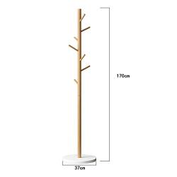 Cxjff Floor Standing Coat Rack Hanger Clothes 7 Hooks Stable Simple Easy Install Bamboo, 4 Colors, 37x37x170cm (Color : White)