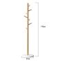Cxjff Floor Standing Coat Rack Hanger Clothes 7 Hooks Stable Simple Easy Install Bamboo, 4 Colors, 37x37x170cm (Color : White)