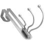 Rok Hardware Pearly Grey Over The Door 3 Prong Closet Coat Sweater Hat Tie Clothes Towel Swivel Hook Hanger ROKOTDHMN (2 Pack)