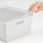 mDesign Plastic Stackable Home Storage Organizer Boxes with Lid Cover for Kitchen, Closet, Pantry, Bedroom, Bathroom, Hallway, Entryway to Hold Household Accessories, Set of 3 - Light Gray/Clear mDesign Plastic Stackable Home Storage Organizer Boxes with Lid Cover for Kitchen, Closet, Pantry, Bedroom, Bathroom, Hallway, Entryway to Hold Household Accessories, Set of 3 - Light Gray/Clear
