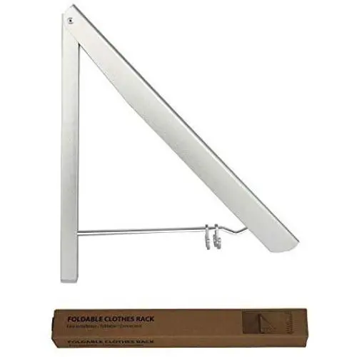 Retractable Clothes Rack - Wall Mounted Folding Clothes Hanger Drying Rack for Laundry Room Closet Storage Organization, Aluminum, Easy Installation, 1 Pack (Silver) Retractable Clothes Rack - Wall Mounted Folding Clothes Hanger Drying Rack for Laundry Room Closet Storage Organization, Aluminum, Easy Installation, 1 Pack (Silver)