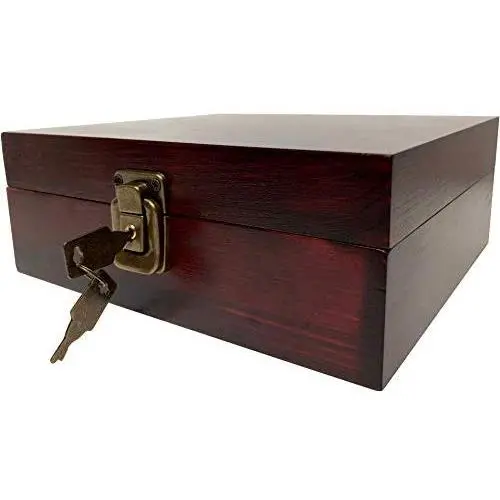 Locking Stash Boxes with Rolling Tray - Wood Stash Boxes with Lock - Wood Storage Boxes Stash Boxes (Dark Brown) Locking Stash Boxes with Rolling Tray - Wood Stash Boxes with Lock - Wood Storage Boxes Stash Boxes (Dark Brown)
