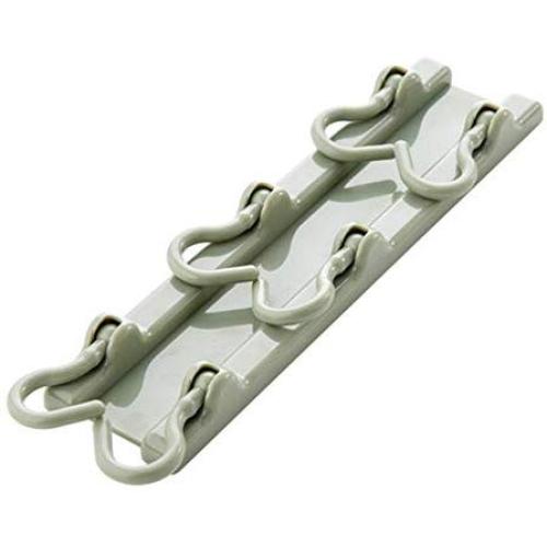 Unilive Foldable Wall Hanging Hook Rack,Strong Adhesive Storage Rack for Kitchen Home Bathroom Towel Clothes Plastic Hanger 6 Hooks Space Saving Racks (Frog Green)