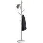 Jolitac Metal Coat Rack Stand Satin Steel Finish Stable Marble Base, High-Grade with Hooks Metal Tree Hat & Coat Hanger Floor Free Standing Wall Bedroom Easy Assembly (Satin Steel) Jolitac Metal Coat Rack Stand Satin Steel Finish Stable Marble Base, High-Grade with Hooks Metal Tree Hat & Coat Hanger Floor Free Standing Wall Bedroom Easy Assembly (Satin Steel)