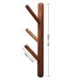 YOYAI Wood Coat Rack Hooks Wall Mounted Wood Wall Hooks Hat Rack Towel Hanger Detachable Modern Design Handcraft Tree Branch Heavy Duty Peg Rack(Black Walnut 3 Hooks)