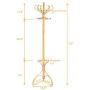 NanaPluz Hat Stand Tree Wood Garments Coat Rack Clothes Hanger Umbrella Holder Hooks Rotating Top Tier, Oak with Ebook