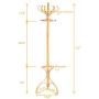 72" Wood Elegant Coat Rack Free Standing with Umbrella Holder 12 Hooks Wooden Tree Stand, Entryway Jacket Clothes Hat Hanger Hall Furniture