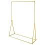 FURVOKIA Modern Simple Heavy Duty Metal Rolling Garment Rack with Wheel,Retail Display Clothing Rack,Wrought Iron Single Rod Floor-Standing Hangers Clothes Shelves (Gold Round Tube, 47.2 L)