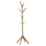 LANGRIA Free Standing Bamboo Tree-Shaped Display Coat Rack Stand with 4 Tiers 8 Hooks and Solid Feet for Clothes Scarves and Hats, Bamboo Natural Color